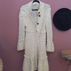 Free People Heavy Ivory Cardigan